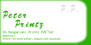 peter printz business card